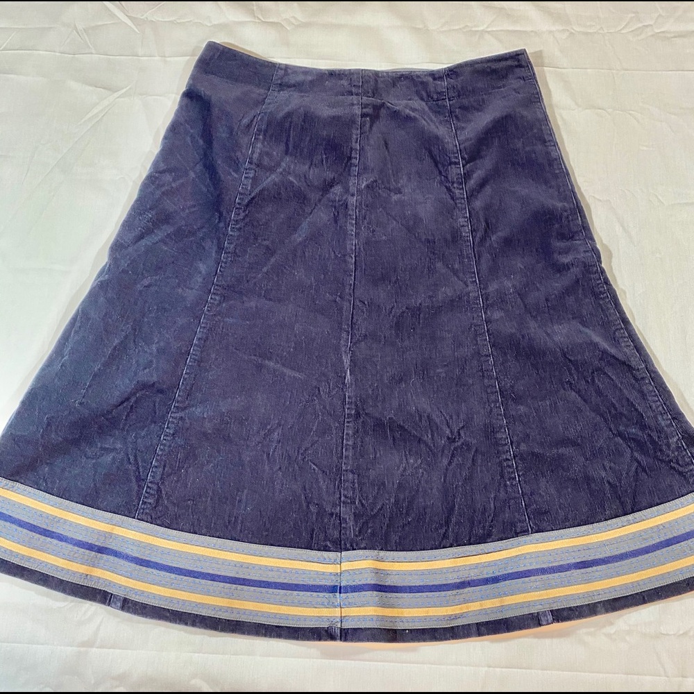 Navy Blue Corduroy Skirt